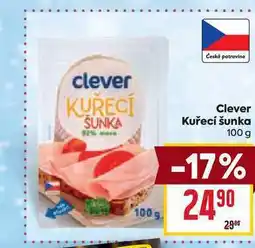 Billa Clever Kuřecí šunka 100 g nabídka
