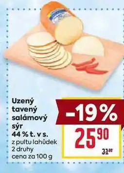 Billa Uzený tavený salámový sýr 44% t. vs. z pultu lahůdek 100g nabídka