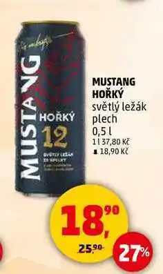 Penny Market MUSTANG HOŘKÝ světlý ležák plech, 0,5 l nabídka