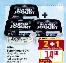 Billa Milko Super jogurt 0% 150 g nabídka