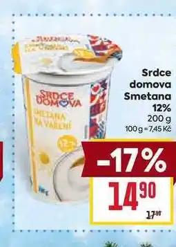 Billa Srdce domova Smetana 12% 200 g nabídka