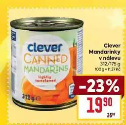 Billa Clever Mandarinky v nálevu 312/175 g nabídka