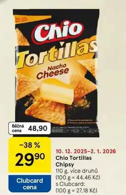 Tesco Chio Tortillas Chipsy, 110 g nabídka