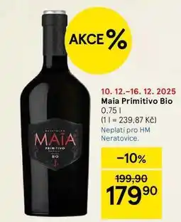 Tesco Maia Primitivo Bio, 0,75 l nabídka