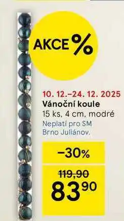 Tesco Vánoční koule 15 ks. 4 cm, modré nabídka