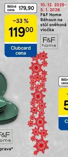 Tesco F&F Home Běhoun na stůl sněhová vločka nabídka
