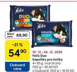 Tesco Felix Duo Kapsičky pro kočky, 4× 85 g, více druhů nabídka