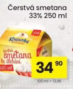 Kubík potraviny Čerstvá smetana 33% nabídka