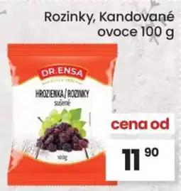 Kubík potraviny DR.ENSA Rozinky, Kandované ovoce nabídka