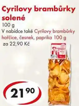 CBA Cyrilovy brambůrky solené, 100 g nabídka