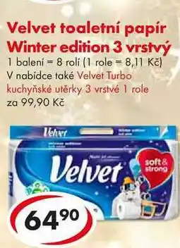 CBA Velvet toaletní papír Winter edition 3 vrstvý, 8 rolí nabídka