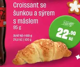 BonVeno Croissant se šunkou a sýrem s máslem 95 g nabídka