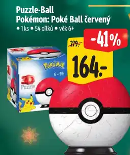 Albert Puzzle-Ball Pokémon: Poké Ball červený nabídka