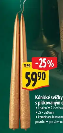 Albert Kónické svíčky s pískovaným efektem nabídka