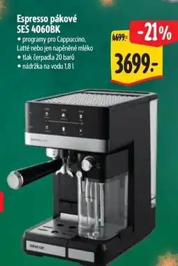 Albert Espresso pákové SES 4060BK nabídka