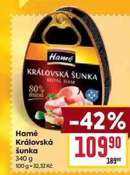 Billa Hamé Královská šunka 340 g nabídka
