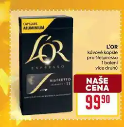 Billa L'OR Kávové kapsle pro Nespresso 1 balení nabídka