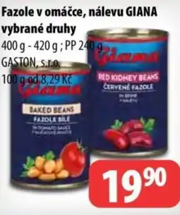 Partner Maloobchodní síť Fazole v omáčce, nálevu GIANA nabídka