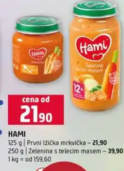 Terno Hami 125 g První lžička mrkvička 250 g Zelenina s telecím masem nabídka