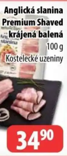Partner Maloobchodní síť Anglická slanina Premium Shaved Kostelecké uzeniny nabídka