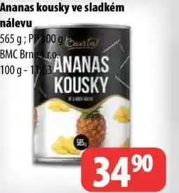 Partner Maloobchodní síť Ananas kousky ve sladkém nálevu nabídka
