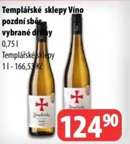 Partner Maloobchodní síť Templářské sklepy Víno pozdní sběr nabídka