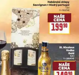 Billa Habánskés klepy sauvignon + modrý portugal nabídka