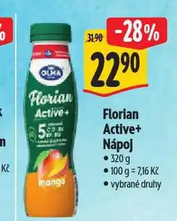 Albert Florian active+ nápoj nabídka