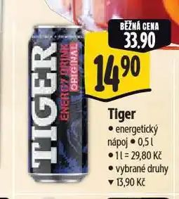 Albert Tiger energy drink nabídka