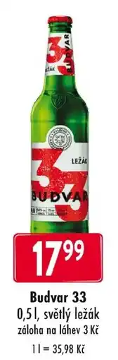 Qanto Budvar 33, světlý ležák nabídka