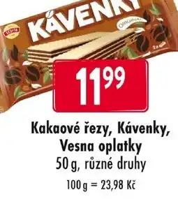 Qanto Kakaové řezy, Kávenky, Vesna oplatky nabídka