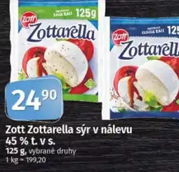 COOP TIP Zott Zottarella sýr v nálevu 45% t.v s. nabídka