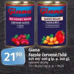 COOP TIP Giana Fazole červené/bílé nabídka