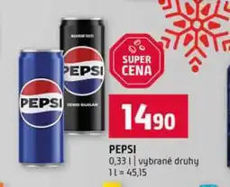 Terno PEPSI 0,33l vybrané druhy nabídka