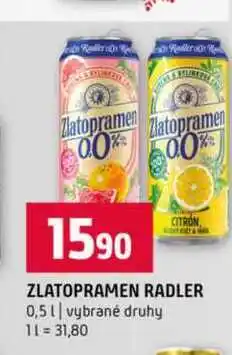 Terno Zlatopramen 00% RADLER 0,5l vybrané druhy nabídka