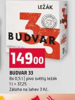 Terno BUDVAR 33 8x 0,5l pivo světlý ležák nabídka