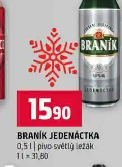 Terno BRANÍK JEDENÁCTKA 0,5l pivo světlý ležák nabídka