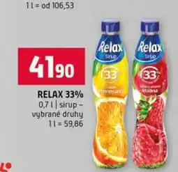 Terno RELAX 33% 0,7l sirup vybrané druhy nabídka
