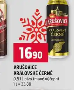 Terno KRUŠOVICE KRÁLOVSKÉ ČERNÉ 0,5l pivo tmavé výčepní nabídka