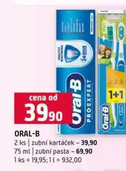 Terno Oral-B 2 ks zubní kartáček 75 ml zubní pasta nabídka