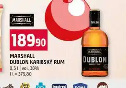 Terno MARSHALL DUBLON KARIBSKÝ RUM 0,5l vol. 38% nabídka