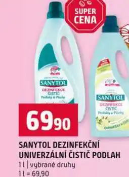 Terno SANYTOL DEZINFEKČNÍ UNIVERZÁLNÍ ČISTIČ PODLAH 1l vybrané druhy nabídka