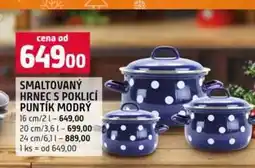 Terno SMALTOVANÝ HRNEC S POKLICÍ PUNTÍK MODRÝ 16 cm 2l 20 cm 3,6l 24 cm 1 ks nabídka
