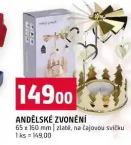 Terno ANDĚLSKÉ ZVONĚNÍ 65 x 160 mm zlaté, na čajovou svíčku nabídka