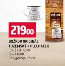 Terno BOŽKOV ORIGINÁL TUZEMSKÝ PLECHÁČEK 0,5l val. 37,5% nabídka
