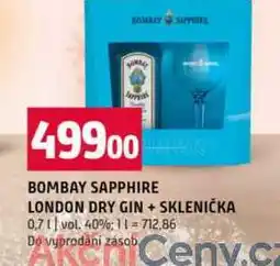 Terno BOMBAY SAPPHIRE LONDON DRY GIN + SKLENIČKA 0,7l vol. 40% nabídka