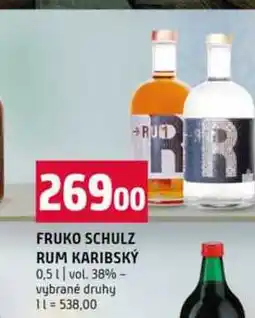 Terno FRUKO SCHULZ RUM KARIBSKÝ 0,5l vol. 38% vybrané druhy nabídka