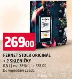 Terno FERNET STOCK ORIGINÁL + 2 SKLENIČKY 0,5l vol. 38% nabídka