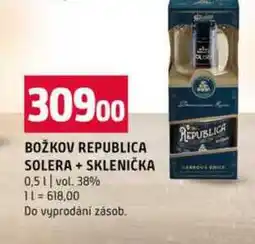 Terno BOŽKOV REPUBLICA SOLERA + SKLENIČKA 0,5l vol. 38% nabídka
