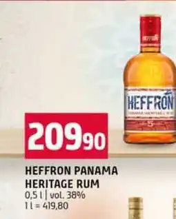 Terno HEFFRON PANAMA HERITAGE RUM 0,5l vol. 38% nabídka